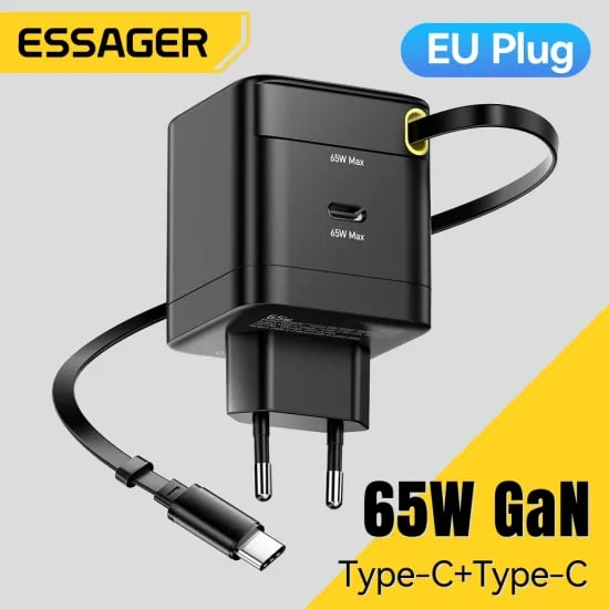 Essager 65W GaN 충전기(개폐식 케이블 포함)(11.27/무료)