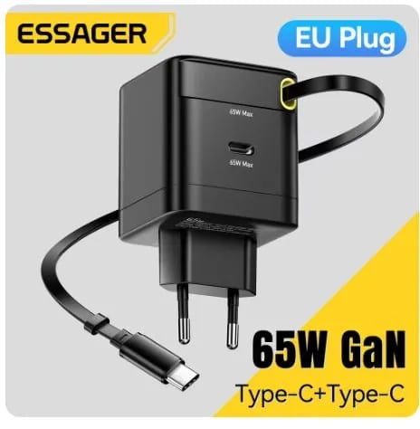 Essager 65W GaN 충전기(개폐식 케이블 포함) )(10.55/무료)