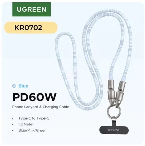 유그린 PD 60W 여행용 랜야드 충전케이블(8.12달러/무료배송)