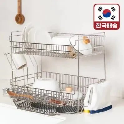 레토 올스텐 식기건조대 2단 물빠짐 주방 설거지 그릇 건조대