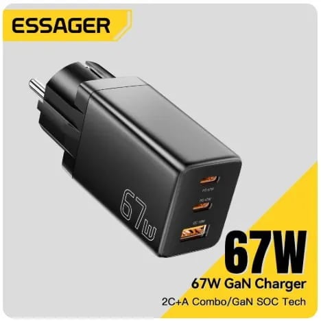 Essager GaN USB 유형 C 충전기 67W (21,691원/무료배송)