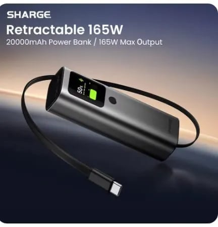 SHARGE 165W 보조배터리 20000mAh  ($22.08/무료)