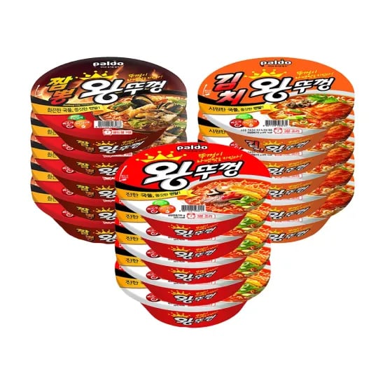 팔도 왕뚜껑 110g x 5개+김치왕뚜껑 110g x 5개+짬뽕왕뚜껑 110g x 5개 (17,532원/무료)