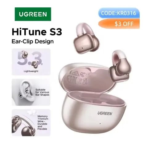 UGREEN 오픈형 클립 무선 이어폰 ($11.92/무료)