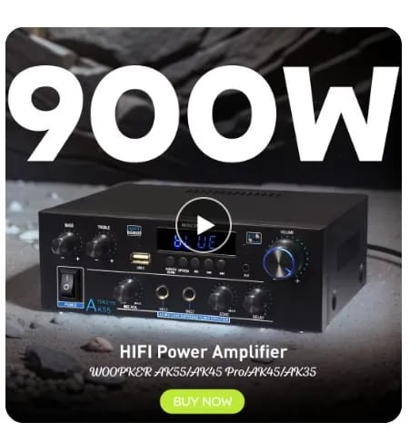 Woopker AK55 2채널 디지털 앰프  Bluetooth 사운드 엠프 ($0.51)무배1
