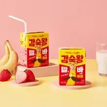 호우섬 홍콩 밀크티 350ml 12개(1.4만), 감숙왕 딸기바나나우유 190ml 24개입(1.7만)