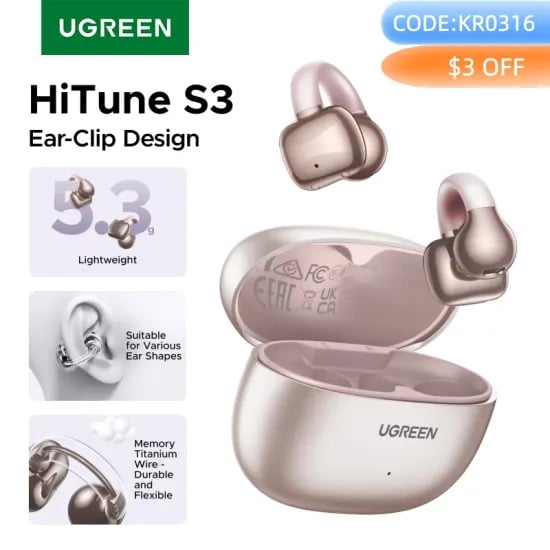 UGREEN 오픈형 클립 무선 이어버드($11.92/무료)