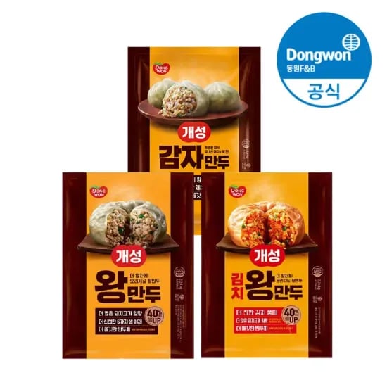 동원 개성왕만두 2.24kg/김치왕만두 2.24kg/감자만두 2.2kg 2봉 (23,362원/무료)