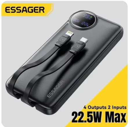 ESSAGER 22.5W 보조배터리 10000mAh ($9.61/무료)