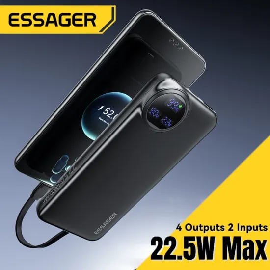 ESSAGER 보조배터리 0000mAh 22.5W PD($10.91/무료)1