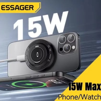 Essager 2-in-1 마그네틱 무선 충전기 15W 홀더 포함($7.46/무료)