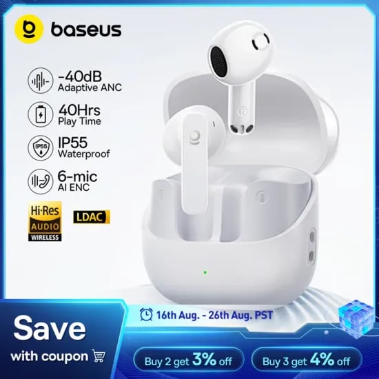 Baseus BS1 NC 노이즈캔슬링 무선 이어폰 ($21.99 / 무배)