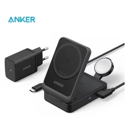 ANKER MagGo 3-in-1 Qi2 15W 무선 충전 스탠드