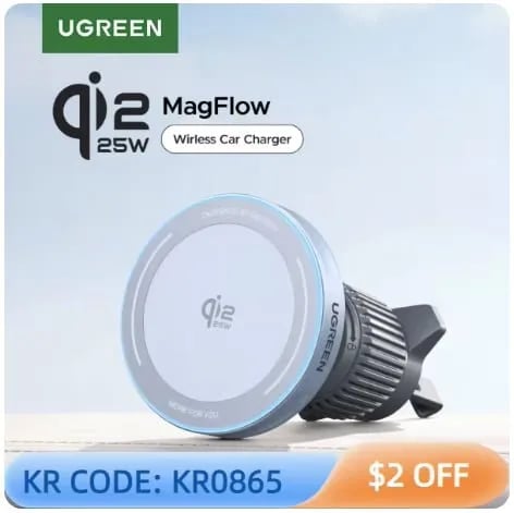 유그린 Qi2.2 25W 마그네틱 차량용 거치대 충전기