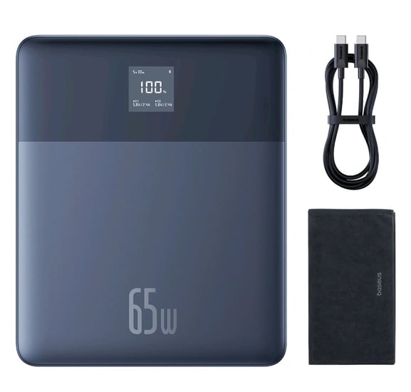 베이스어스 블레이드2 고속 대용량 7.3mm 보조배터리 12000mAh 65W + C타입 고속 충전 케이블 세트
