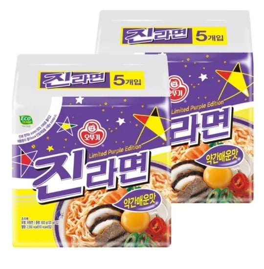 오뚜기 진라면 약간매운맛 120g, 10개 (와우)