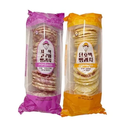 고구마뻥과자2봉 + 단호박뻥과자2봉 90g, 총 4봉