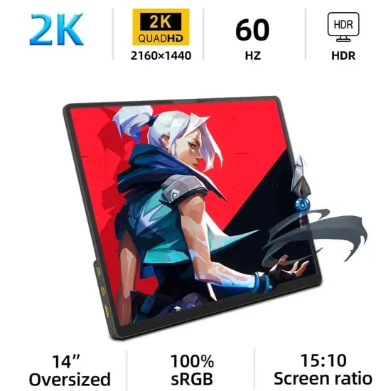 ZSUS 2K 휴대용 논터치, 터치 모니터