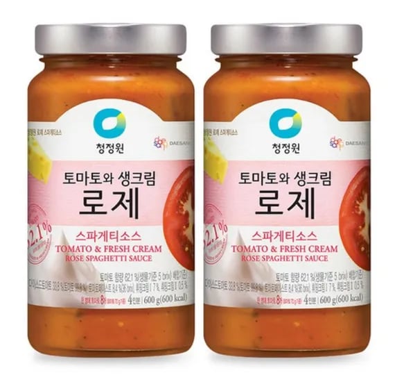 청정원 토마토와 생크림 로제 스파게티소스, 600g, 2개 (와우)