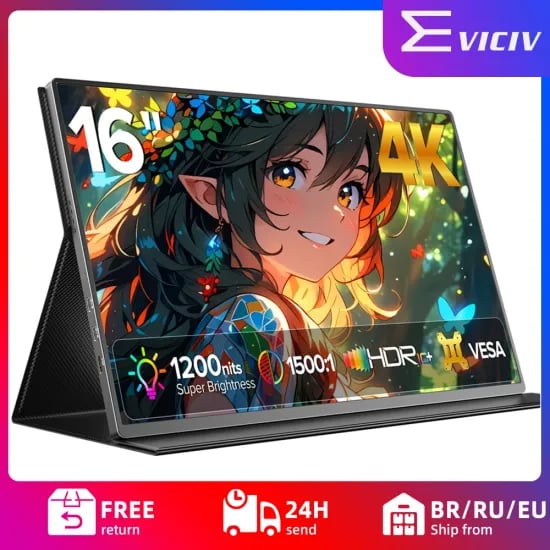 EVICIV 16인치 4K 1200nit 포터블 모니터
