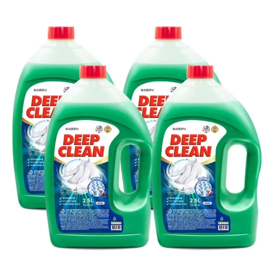 워시클리닉 딥클린 액체세제 2.5L x 4개 드럼/일반 겸용 대용량 세탁세제 실내건조
