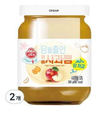 오뚜기  당을줄인 청송사과쨈 290g X 2개