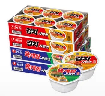 인기 사발면 더블팩 (육개장+김치 24개 혼합 또는 단일 24개)