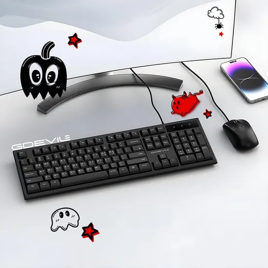 지데빌 유선 키보드 마우스 세트 MK300
