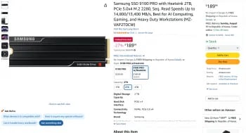삼성 SSD 9100 PRO 방열판 2TB