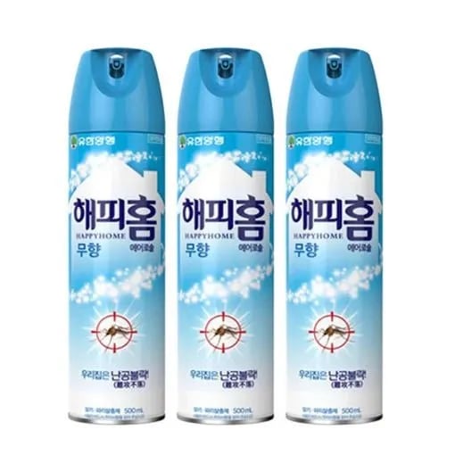 해피홈 날파리 모기 박멸 에어로졸 무향 3개