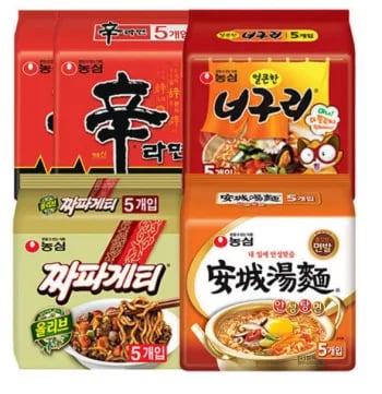 신라면 10 안성탕면 5 너구리 5 짜파게티 5 총25봉