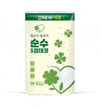 행운의 클로버 순수 데코 3겹 화장지 30롤