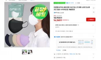 아르떼 KF94 새부리형 마스크 대형 소형 초소형 키즈 컬러 개별포장