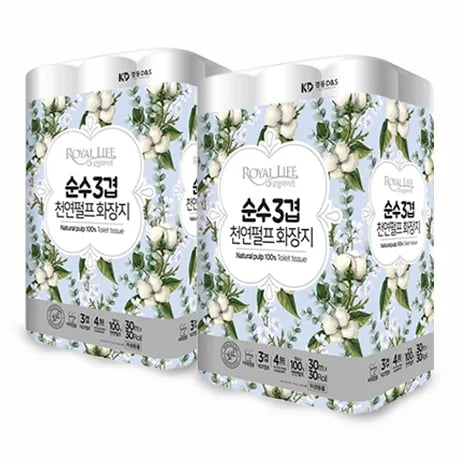 천연펄프 3겹 화장지 30m×30롤×2팩