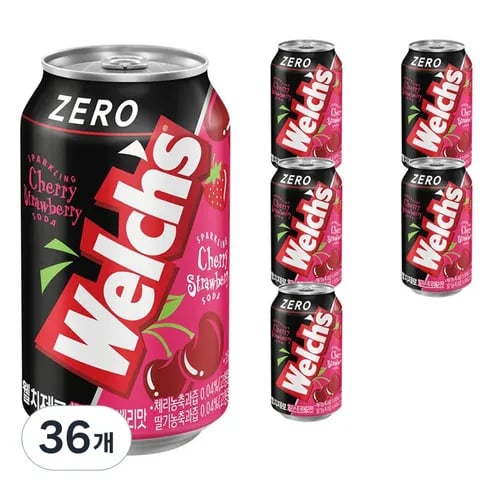 웰치스 제로 체리스트로베리맛 355ml 36개