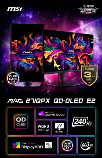 MSI MAG 271QPX QD-OLED E2 240 WQHD