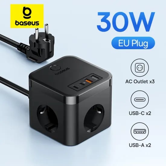 Baseus 30W 충전기 고속 전원 스트립 4000W 3AC 콘센트