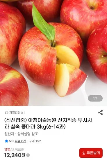 부사사과 중대과 3kg