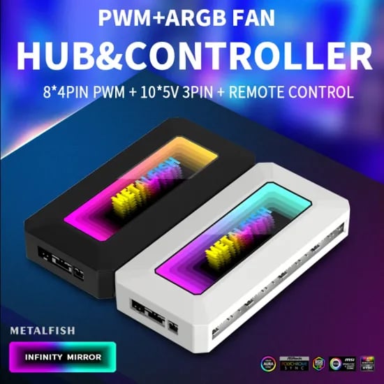 METALFLASH PWM ARGB 팬허브 리모콘