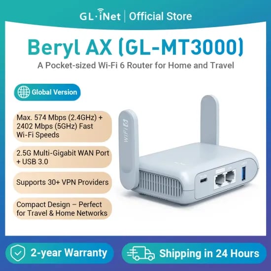 GL.iNet GL-MT3000 공유기 외 4종 (Flint2, 3, ASUS TUF BE6500 등)