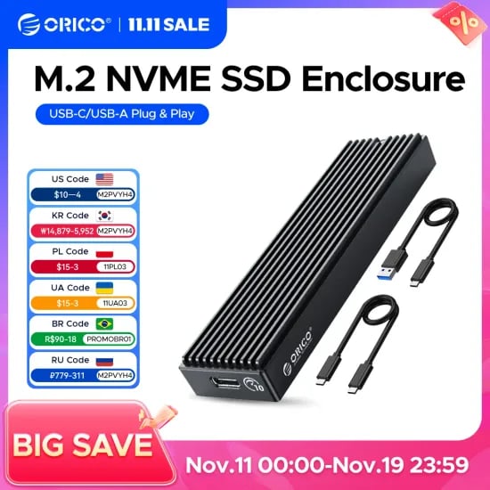 ORICO NVMe SSD 케이스 USB C타입 10Gbps