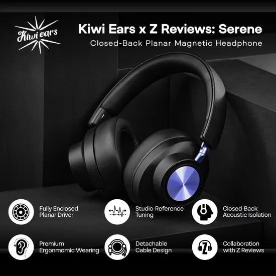 Kiwi Ears Serene 밀폐형 평판형 유선 헤드폰