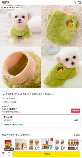 강아지 겨울옷 1+1