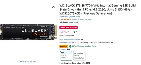WD_BLACK SN770 NVMe SSD 2TB