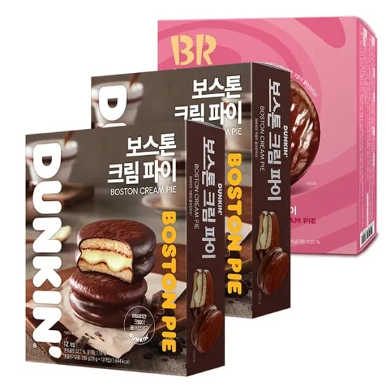 던킨 보스톤 크림 파이 12개입 2박스 아몬드봉봉 파이 12개입 1박스