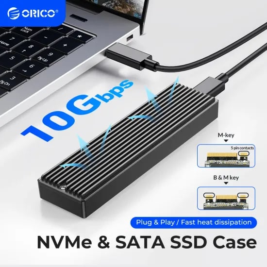 ORICO SSD 케이스 NVMe USB C타입 인클로저 10Gbps 풀메탈