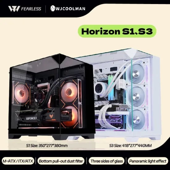 wjcoolman 3면 강화유리 어항 케이스 m-atx