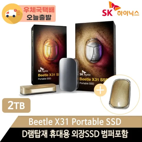 SK하이닉스 비틀 X31 2TB 외장SSD D램탑재 범퍼케이스