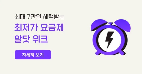 알뜰폰 24개월 할인 요금제 6개월 동안 100원