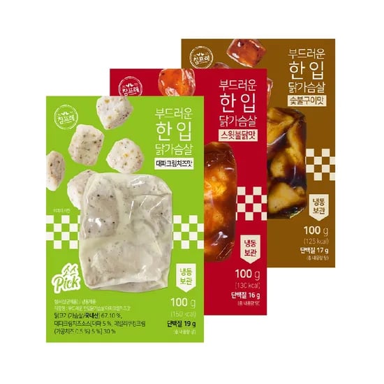 참프레 한입 소스 닭가슴살 100g 3종 혼합구성 30팩